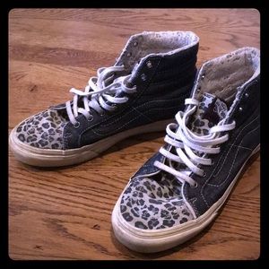 Leopard and denim Vans high tops